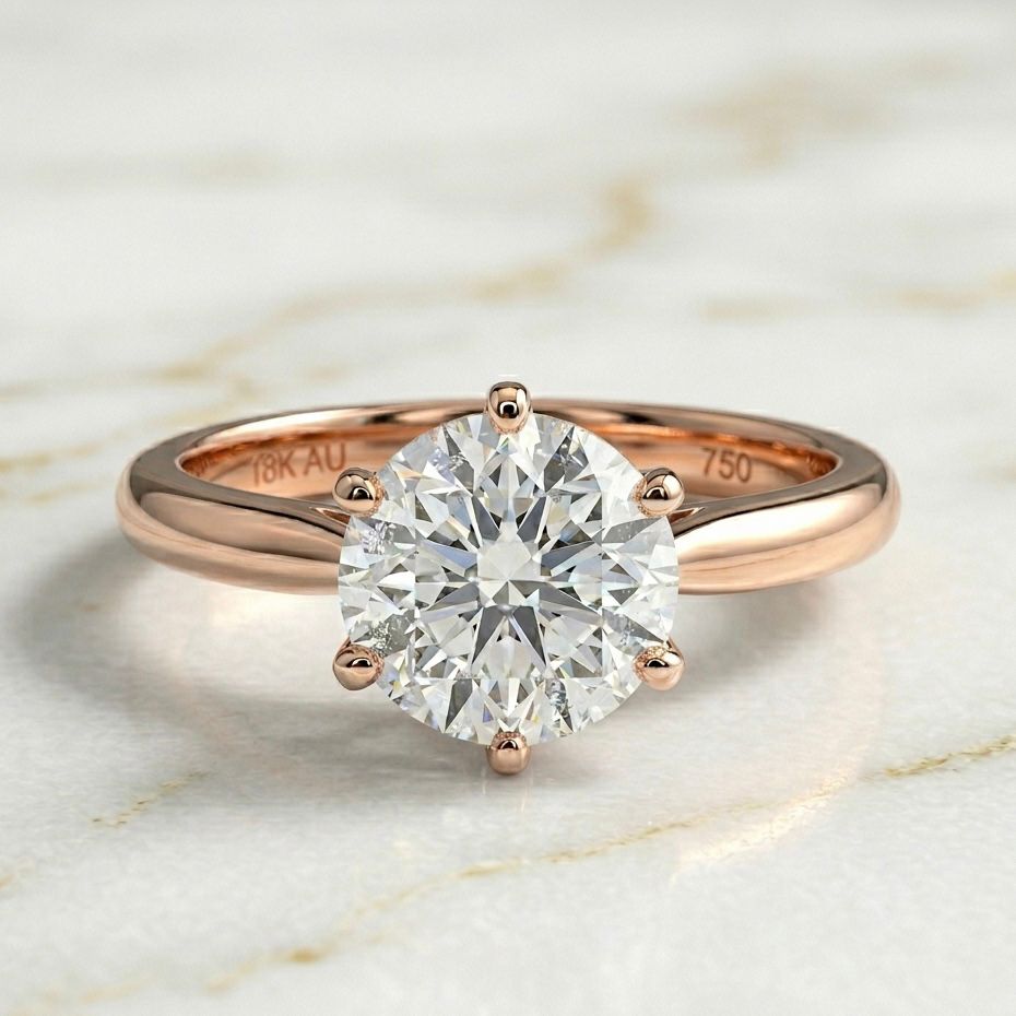 Anillo Solitario Talla Redonda