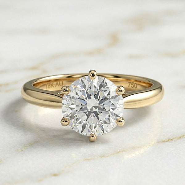 Anillo Solitario Talla Redonda