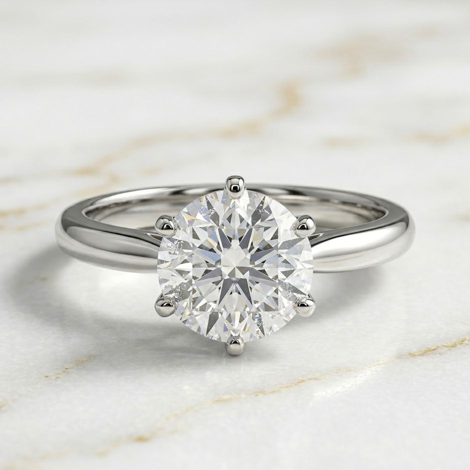 Anillo Solitario Talla Redonda