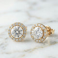 Boucles d'oreilles Halo Taille Ronde