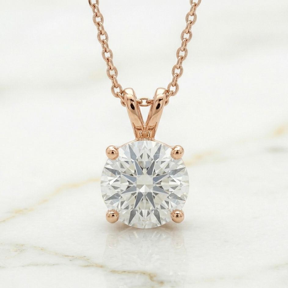 Pendentif Diamant Taille Ronde