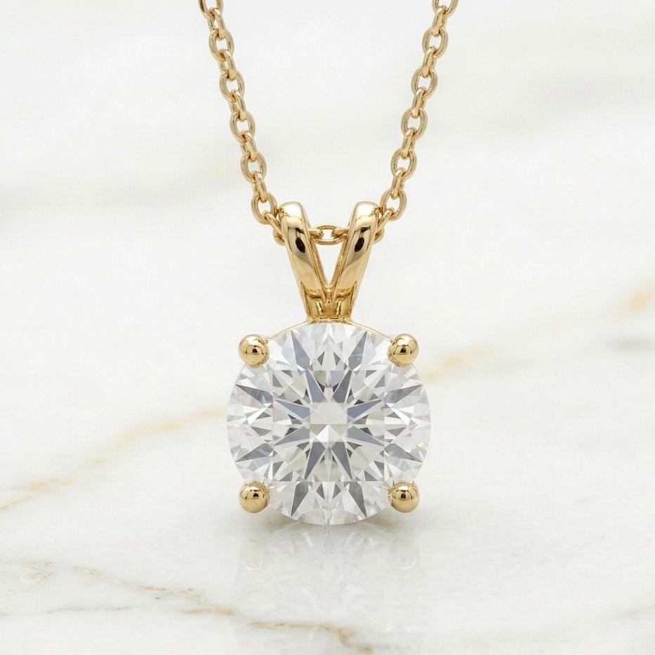 Pendentif Diamant Taille Ronde