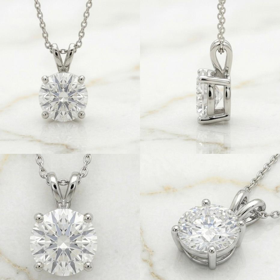 Round Cut Diamond Pendant