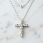 Colgante Cruz de Diamantes Talla Redonda
