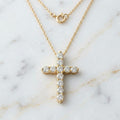 Colgante Cruz de Diamantes Talla Redonda