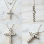 Colgante Cruz de Diamantes Talla Redonda