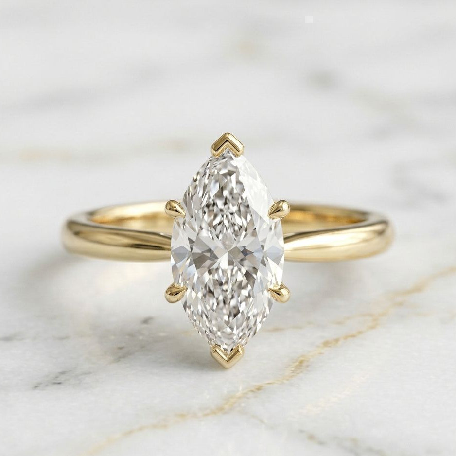 Anillo Solitario Talla Marquise