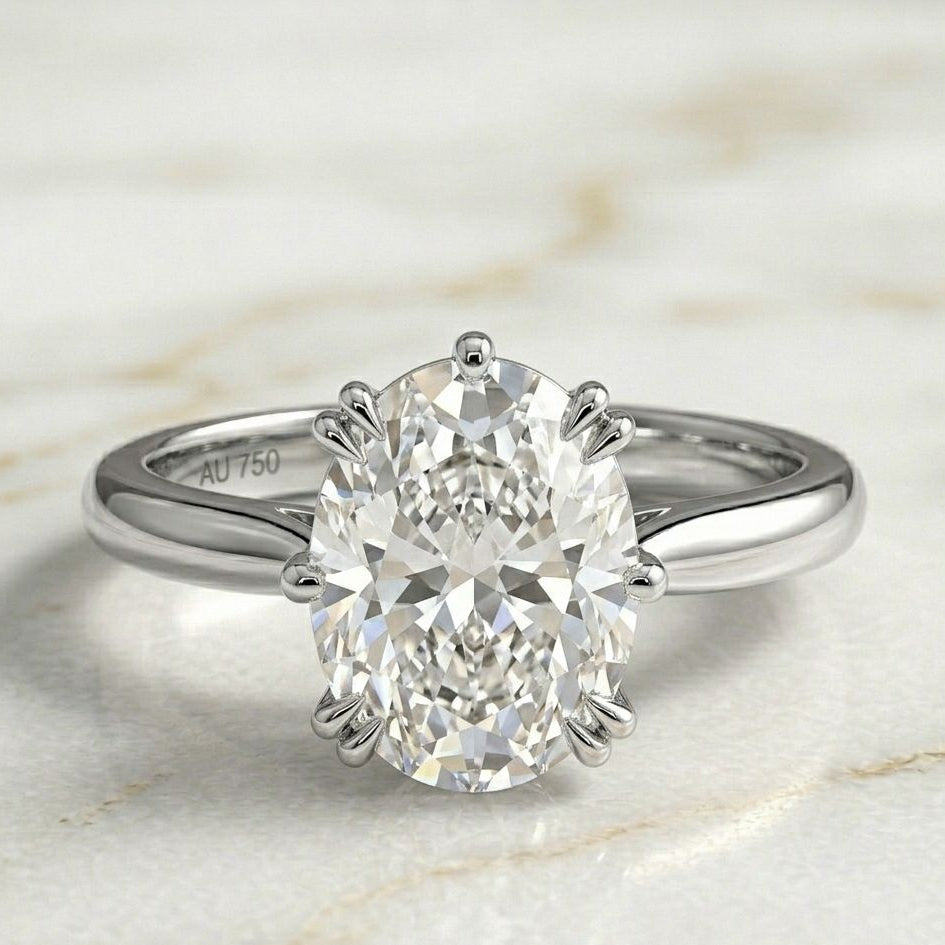 Anillo Solitario Talla Oval