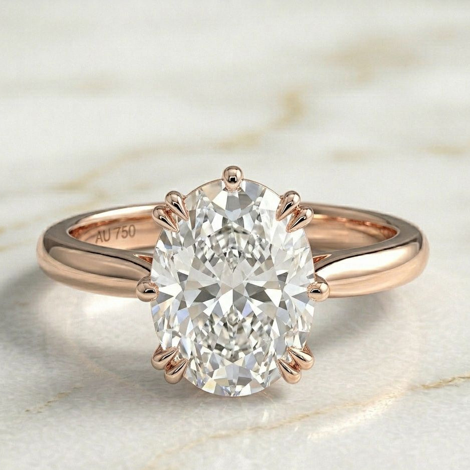 Anillo Solitario Talla Oval