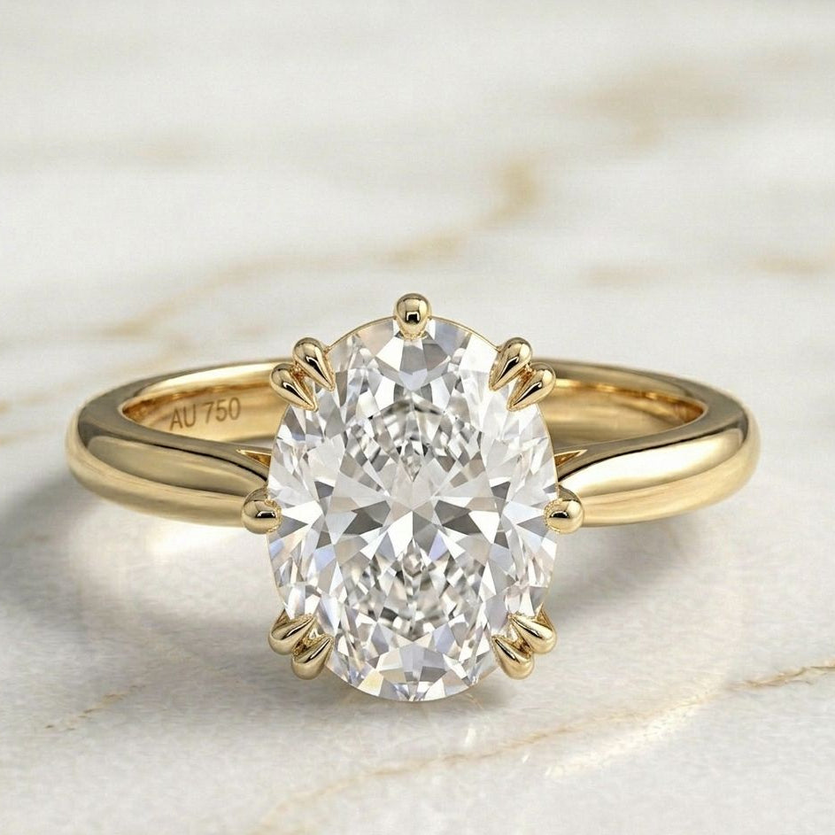 Anillo Solitario Talla Oval