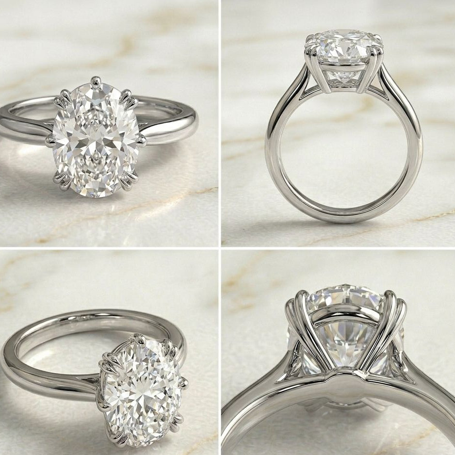 Anillo Solitario Talla Oval