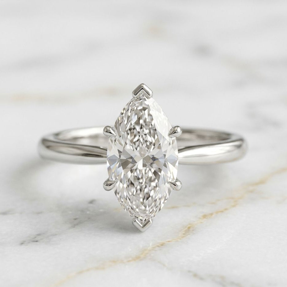 Anillo Solitario Talla Marquise