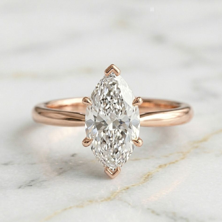 Anillo Solitario Talla Marquise