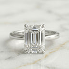 Anillo Solitario Talla Esmeralda