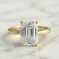 Anillo Solitario Talla Esmeralda