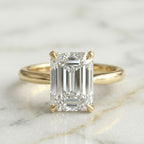 Anillo Solitario Talla Esmeralda
