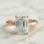 Anillo Solitario Talla Esmeralda