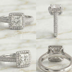 Princess Cut Pave Halo Ring