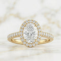 Bague Halo Pavé Taille Ovale