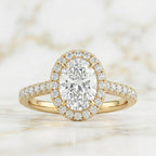 Bague Halo Pavé Taille Ovale