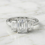 Emerald Cut Trilogy Ring