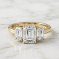 Emerald Cut Trilogy Ring