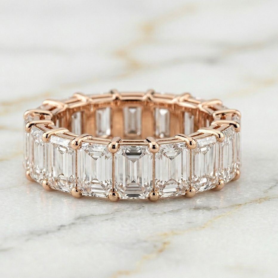 Anillo Eternity Talla Esmeralda