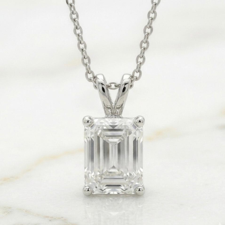 Emerald Cut Solitaire Pendant