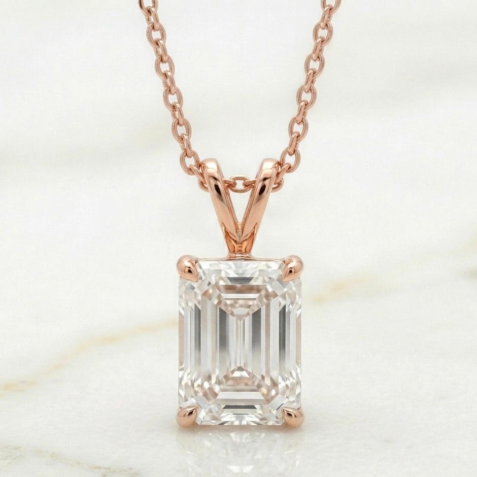 Emerald Cut Solitaire Pendant
