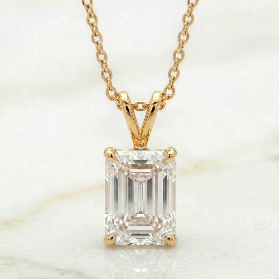 Emerald Cut Solitaire Pendant