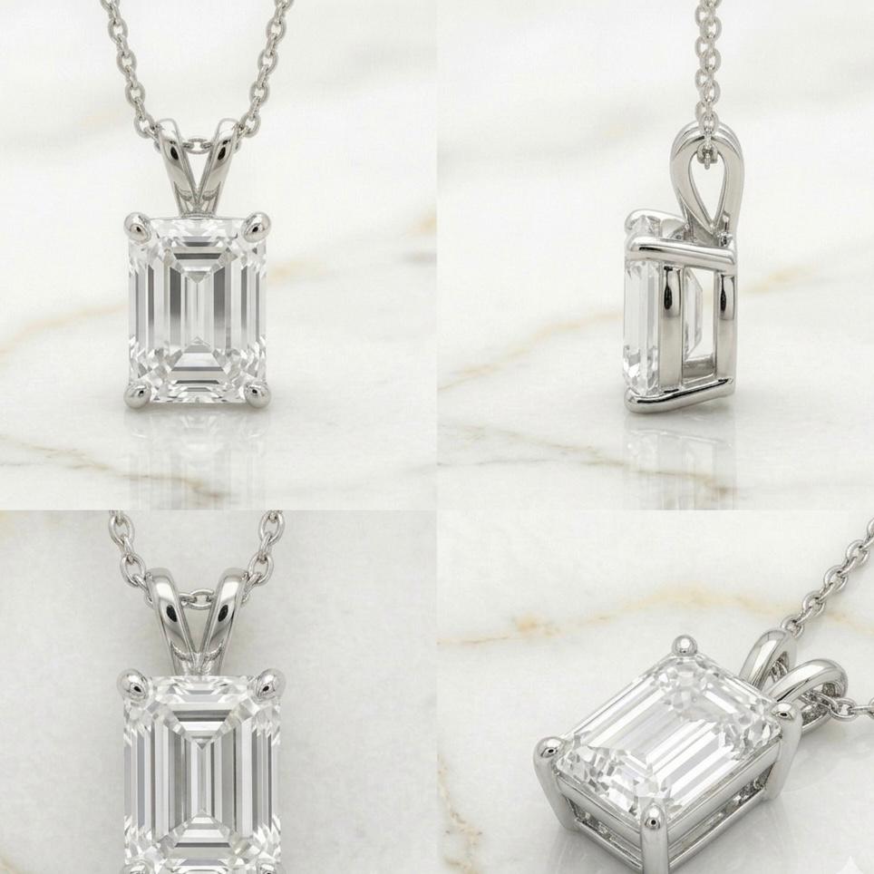 Emerald Cut Solitaire Pendant