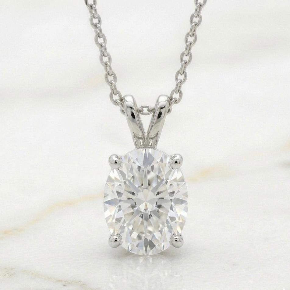 Oval Cut Solitaire Pendant