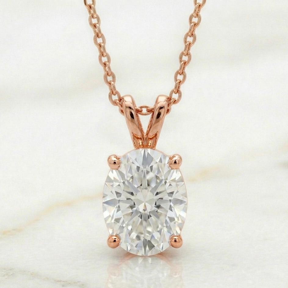 Oval Cut Solitaire Pendant