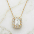 Halo Emerald Cut Pendant