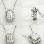 Halo Emerald Cut Pendant