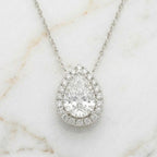 Halo Pear Cut Pendant