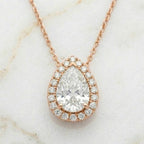 Halo Pear Cut Pendant