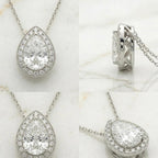 Halo Pear Cut Pendant