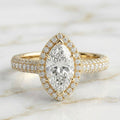 Anillo Halo Pavé Talla Marquise